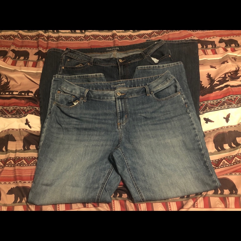 2 Pair Maurices Jeans 20W Bootcut